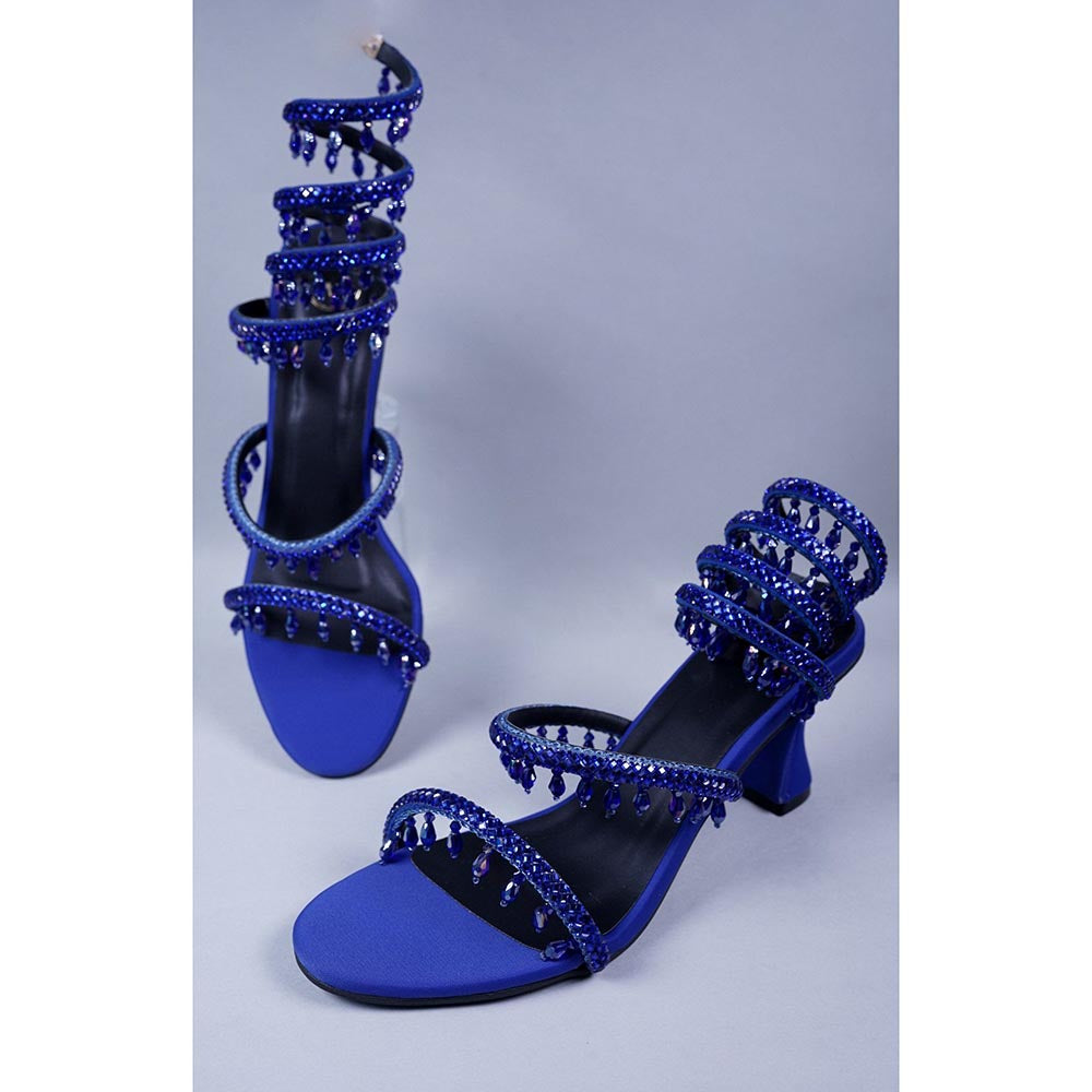 Sana K Luxurious Footwear Blue Spring Work Sandals