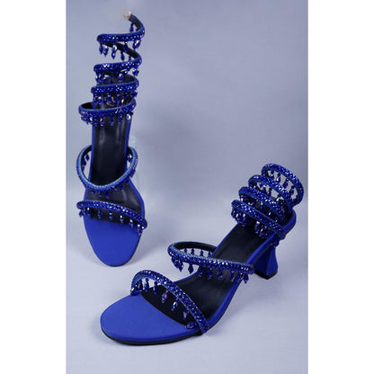 Sana K Luxurious Footwear Blue Spring Work Sandals