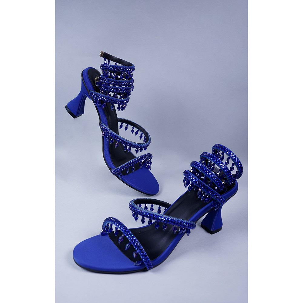 Sana K Luxurious Footwear Blue Spring Work Sandals