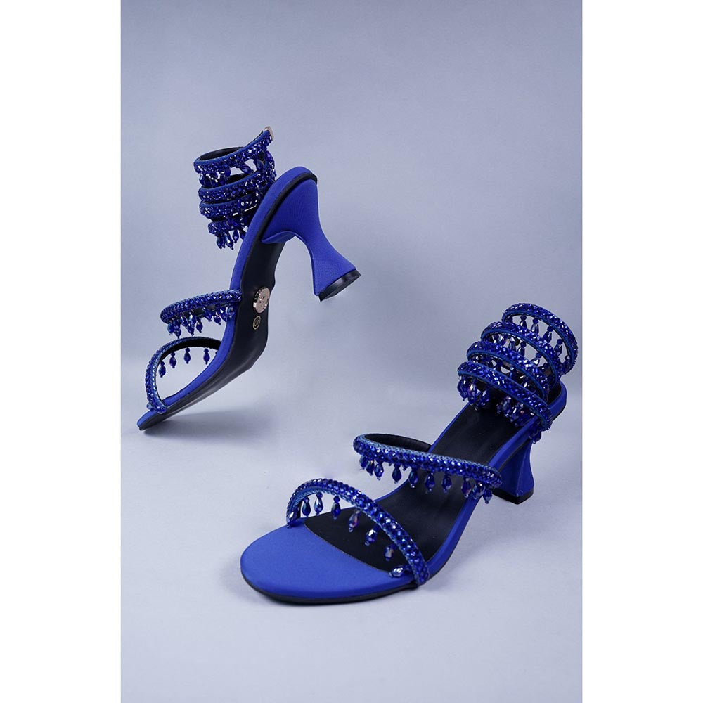 Sana K Luxurious Footwear Blue Spring Work Sandals
