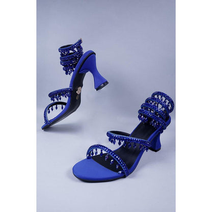 Sana K Luxurious Footwear Blue Spring Work Sandals