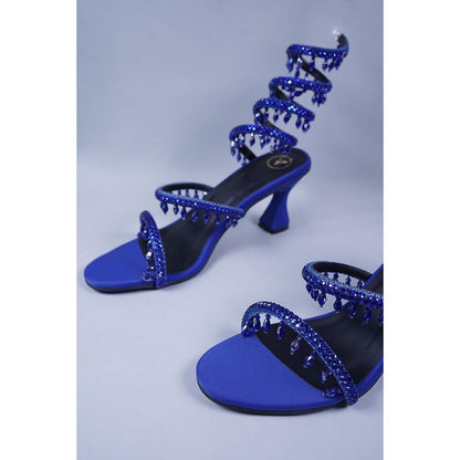 Sana K Luxurious Footwear Blue Spring Work Sandals