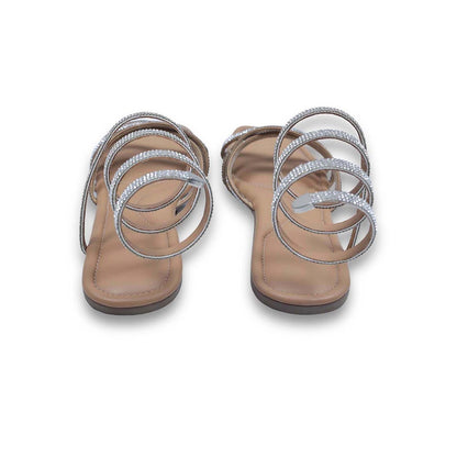 Sana K Luxurious Footwear Nude Beige Leather Square Toe Casual Flats