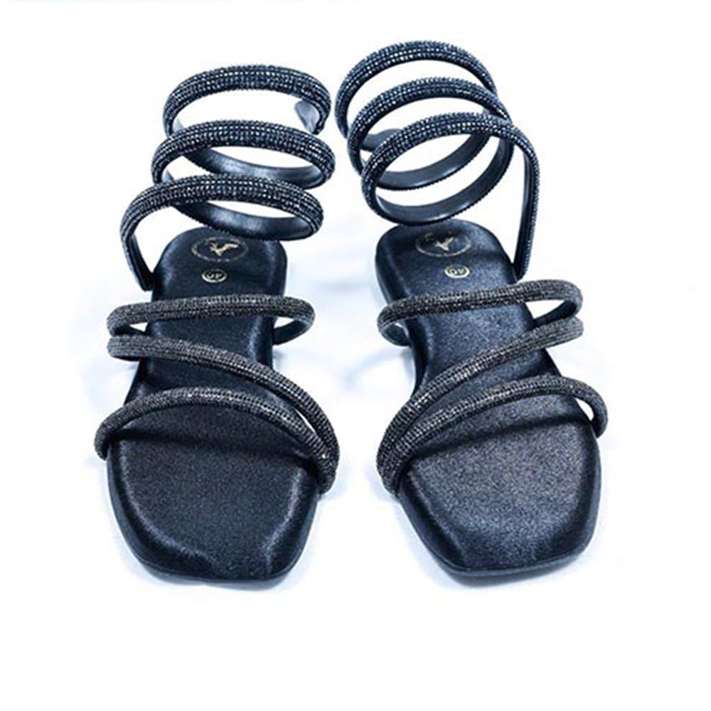 Sana K Luxurious Footwear Black Panther Square Toe Vegan Suede Flats