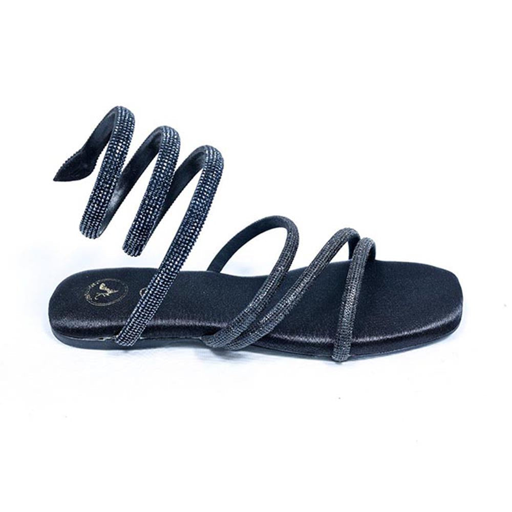 Sana K Luxurious Footwear Black Panther Square Toe Vegan Suede Flats