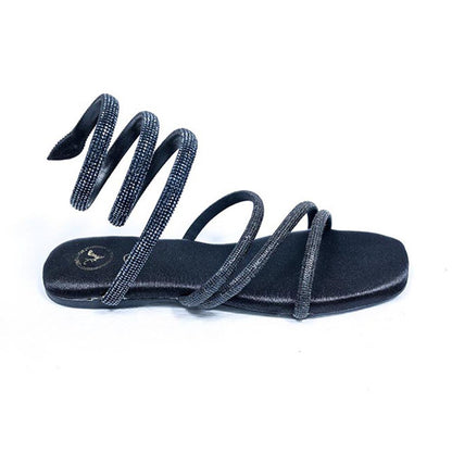 Sana K Luxurious Footwear Black Panther Square Toe Vegan Suede Flats