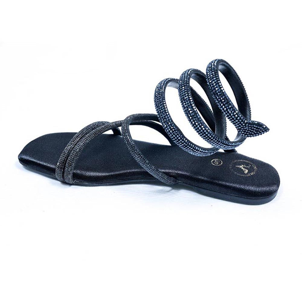 Sana K Luxurious Footwear Black Panther Square Toe Vegan Suede Flats