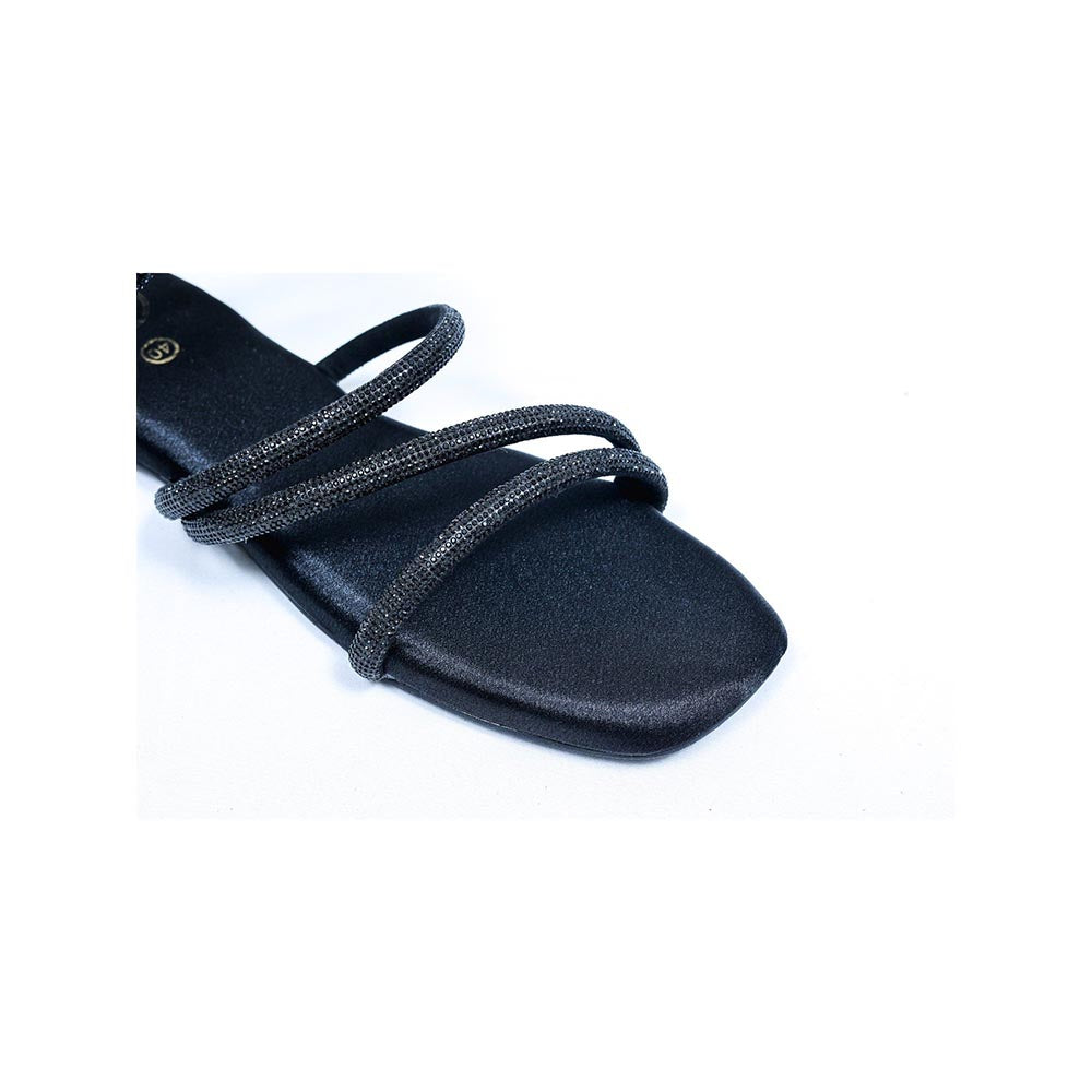 Sana K Luxurious Footwear Black Panther Square Toe Vegan Suede Flats