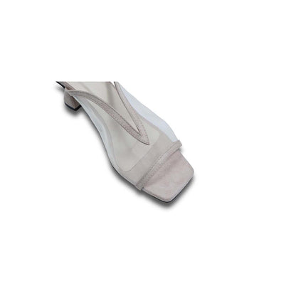 Sana K Luxurious Footwear Beige Shark Net Heels