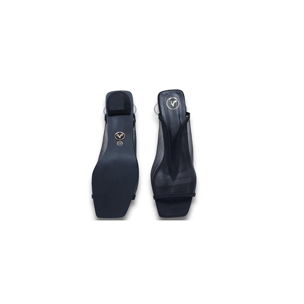 Sana K Luxurious Footwear Black Shark Net Heels
