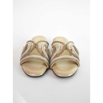Sana K Luxurious Footwear Beige Open Toe Dual Gema Sandals