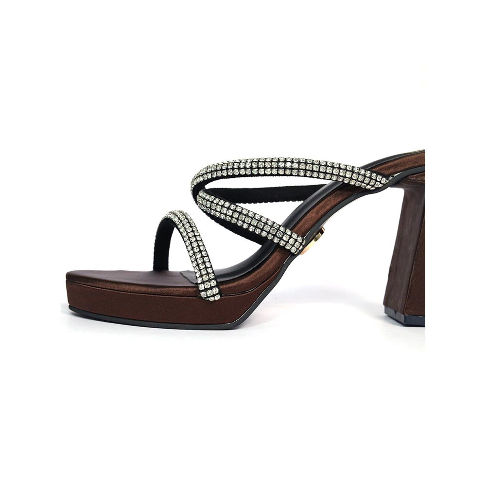 Sana K Luxurious Footwear Berry Brown Pointed Toe Heels for Women