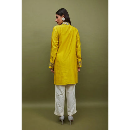 Sandhya Shah Yellow Shirt with Pant (Set of 2)