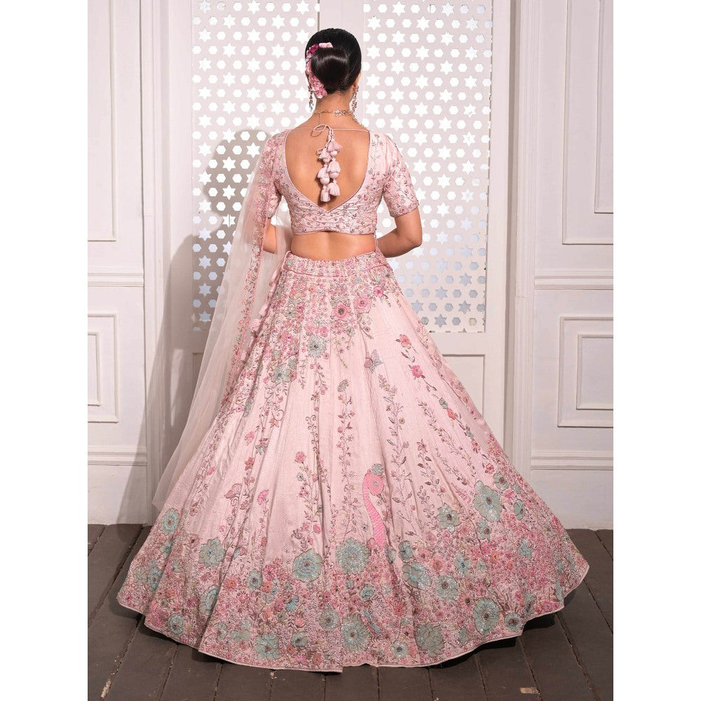 Sanjana Thakur Lavender Bridal Lehenga with Blouse and 2 Dupattas (Set of 4)