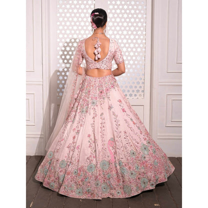 Sanjana Thakur Lavender Bridal Lehenga with Blouse and 2 Dupattas (Set of 4)