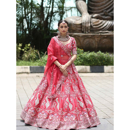 Sanjana Thakur Red Bridal Lehenga with Blouse and Dupatta (Set of 3)