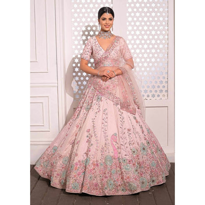 Sanjana Thakur Pink Bridal Lehenga with Blouse and Dupatta (Set of 3)