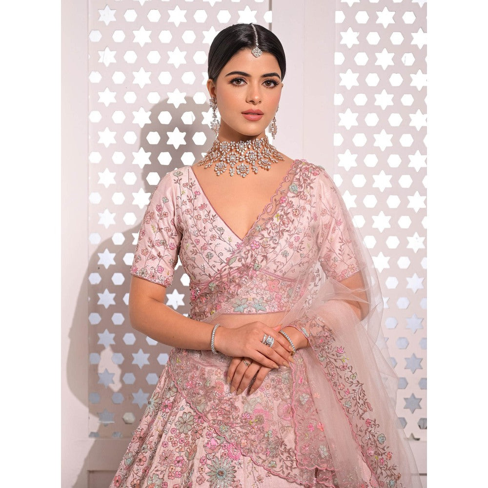 Sanjana Thakur Pink Bridal Lehenga with Blouse and Dupatta (Set of 3)