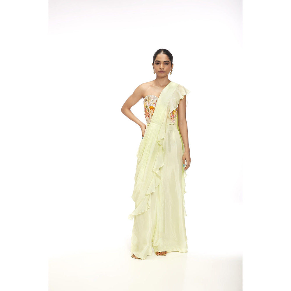 SAYAANIKA Reina Embellished Pre Drape Saree and Stitched Blouse