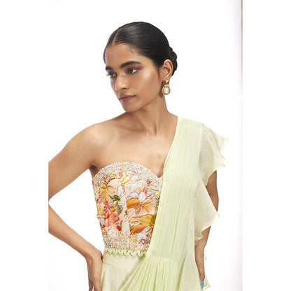 SAYAANIKA Reina Embellished Pre Drape Saree and Stitched Blouse