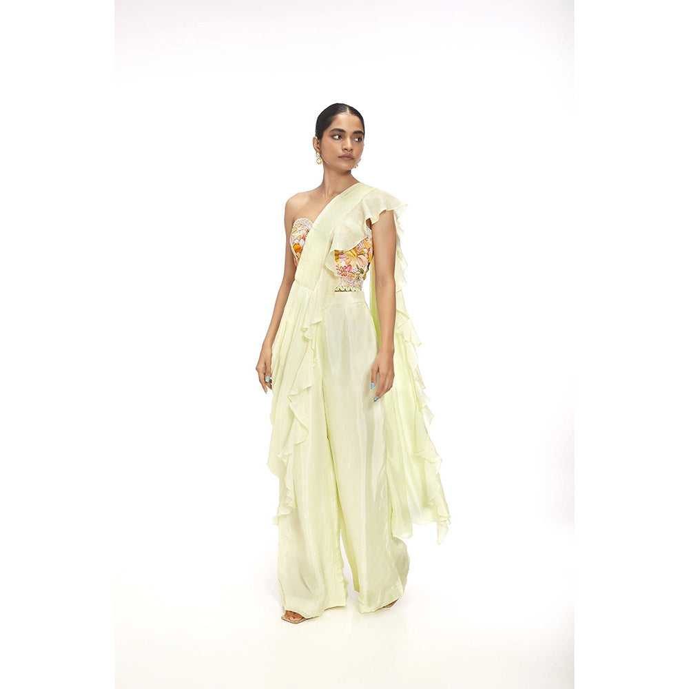 SAYAANIKA Reina Embellished Pre Drape Saree and Stitched Blouse