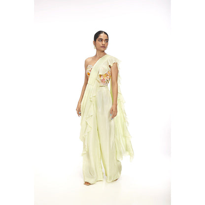 SAYAANIKA Reina Embellished Pre Drape Saree and Stitched Blouse