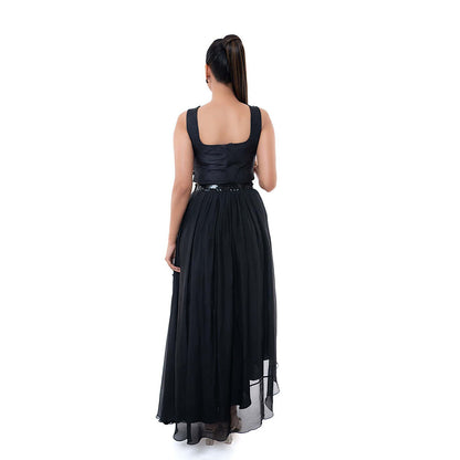 SAYAANIKA Black Onix Skirt with Stitched Blouse (Set of 2)