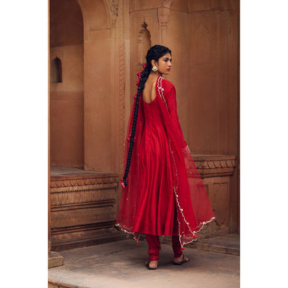 Seema Anand Adara Anarkali with Churidar and Dupatta (Set of 3)