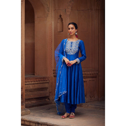 Seema Anand Misbah Anarkali with Churidar and Dupatta (Set of 3)