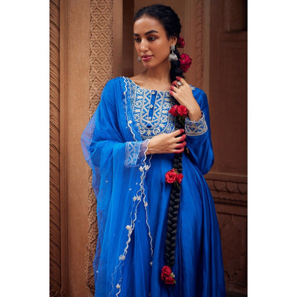 Seema Anand Misbah Anarkali with Churidar and Dupatta (Set of 3)
