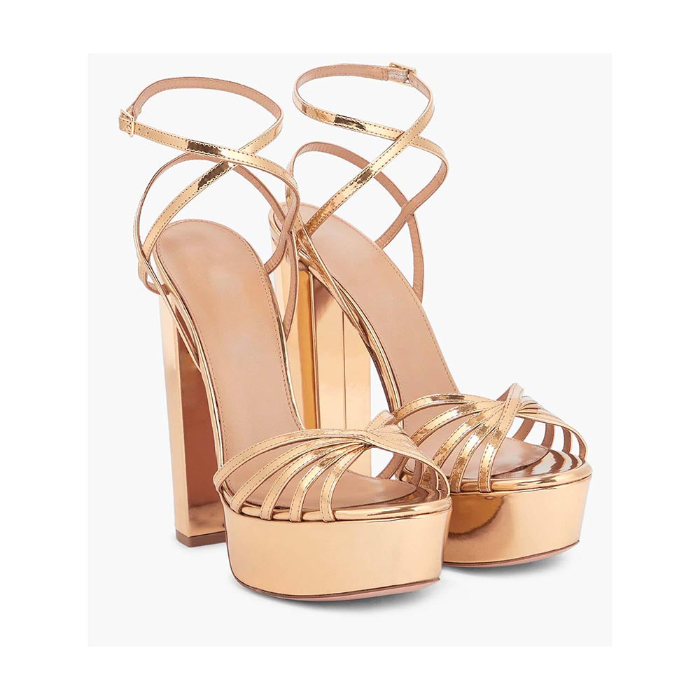 SEPHYR Women Rose Gold Sandal Heels