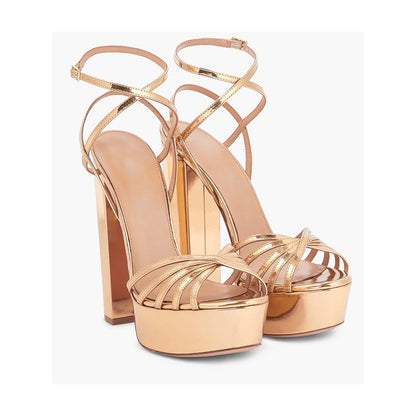 SEPHYR Women Rose Gold Sandal Heels