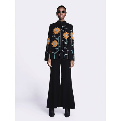 Shahin Mannan Sunflower Cape With Bell Bottom Pant (Set of 2)