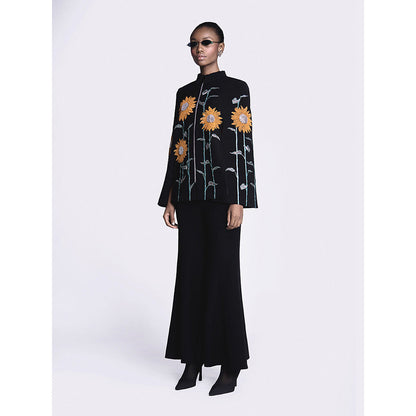 Shahin Mannan Sunflower Cape With Bell Bottom Pant (Set of 2)