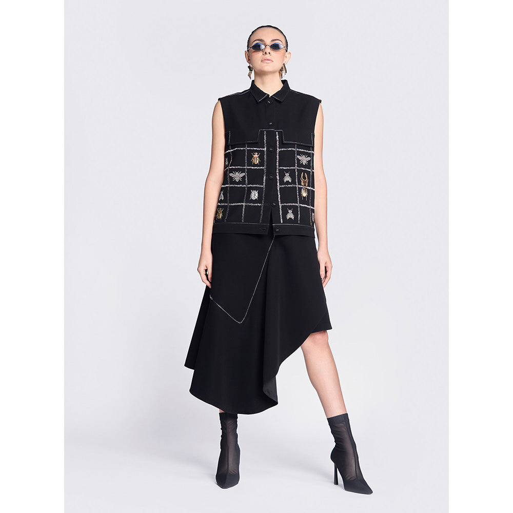 Shahin Mannan Insect Shirt With Asymmetric Skirt (Set of 2)