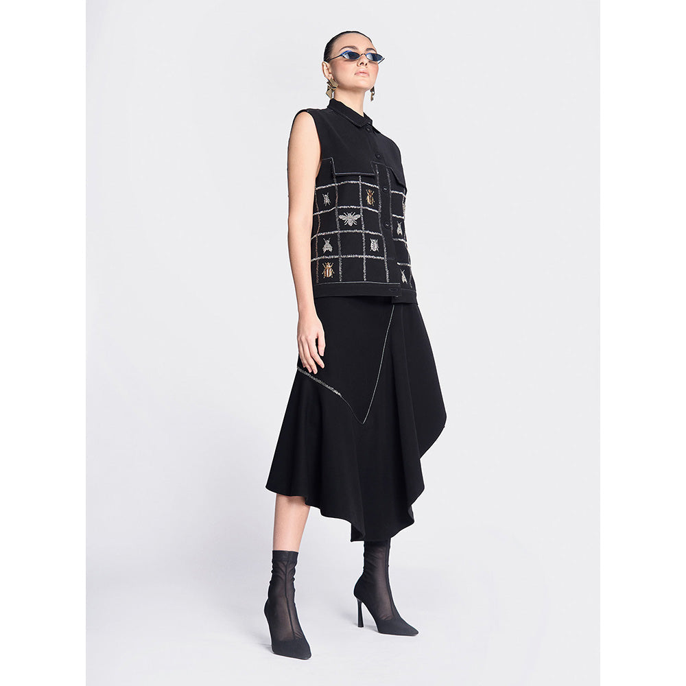 Shahin Mannan Insect Shirt With Asymmetric Skirt (Set of 2)