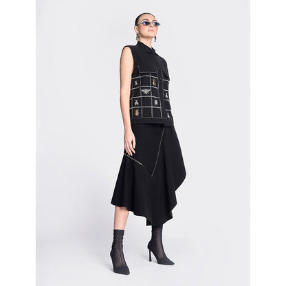 Shahin Mannan Insect Shirt With Asymmetric Skirt (Set of 2)
