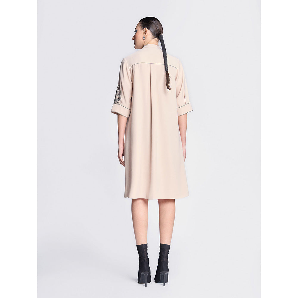 Shahin Mannan Waves Front Open Flared Dress