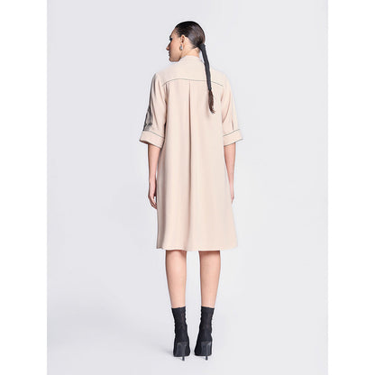 Shahin Mannan Waves Front Open Flared Dress