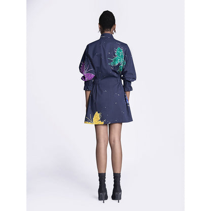 Shahin Mannan Butterfly Splashes Jacket Dress