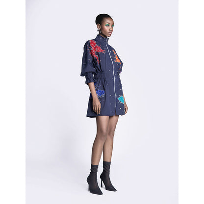 Shahin Mannan Butterfly Splashes Jacket Dress