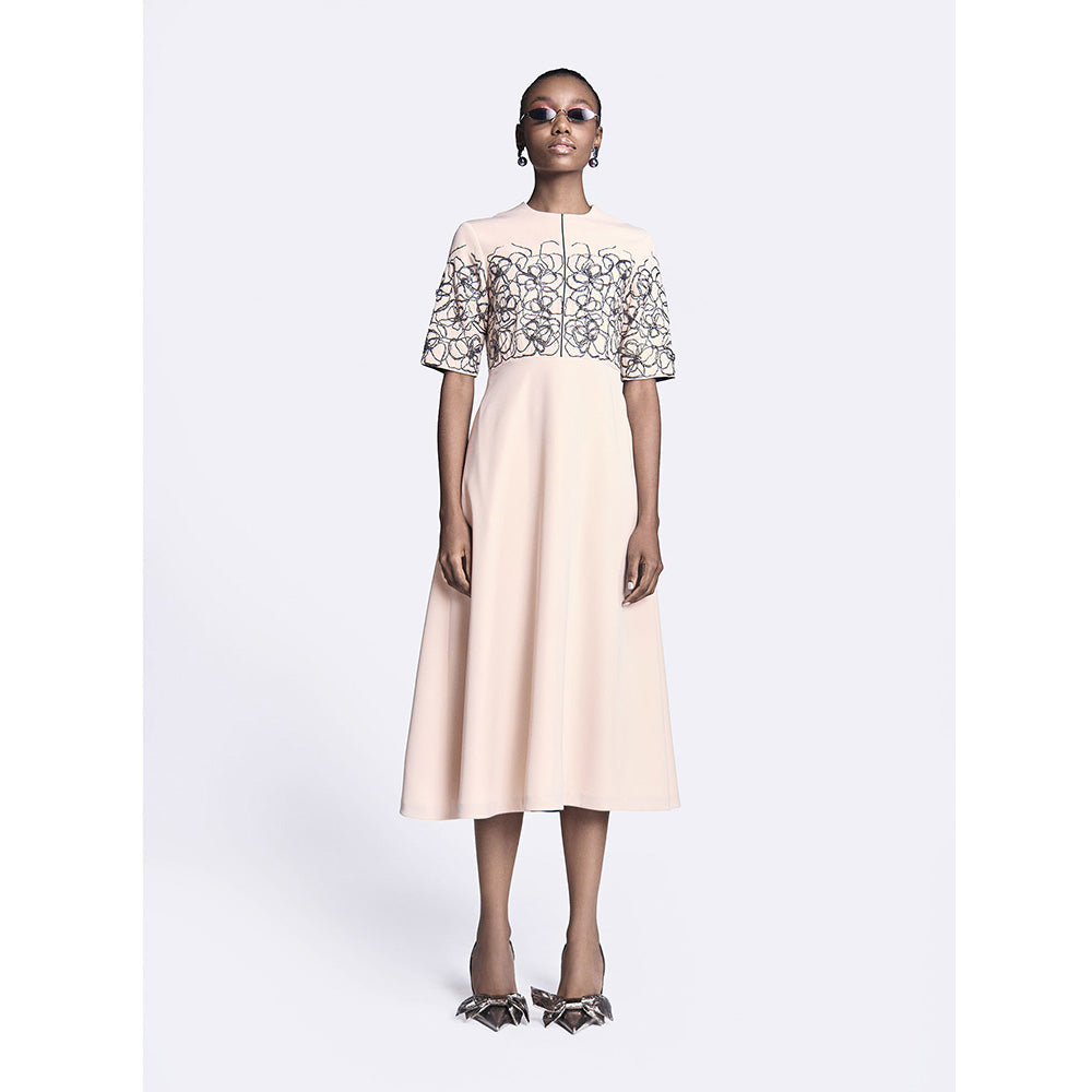 Shahin Mannan Abstract Roses Midi Dress