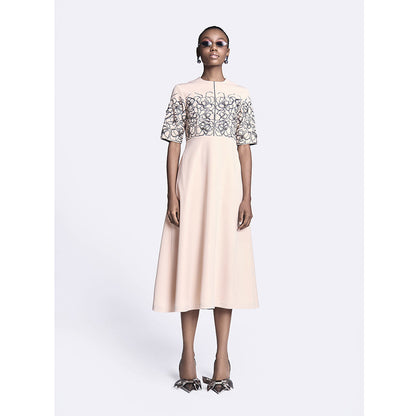 Shahin Mannan Abstract Roses Midi Dress