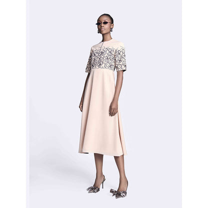 Shahin Mannan Abstract Roses Midi Dress