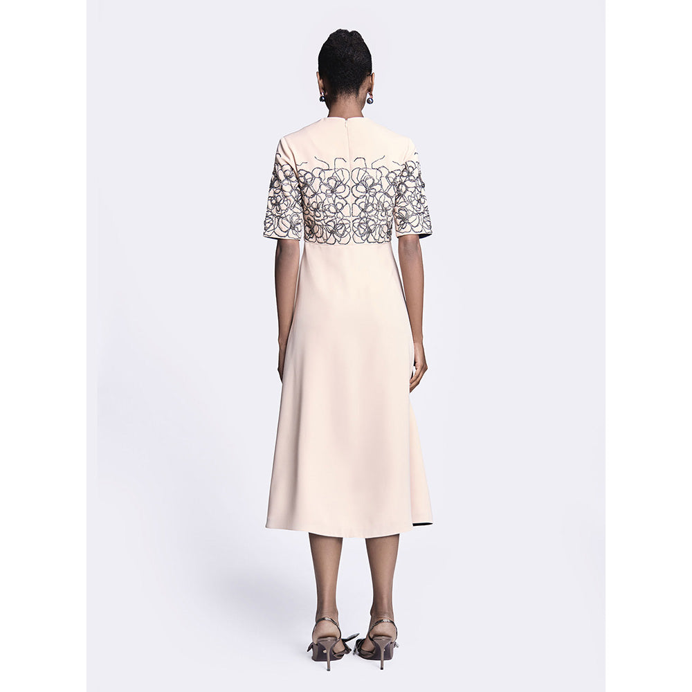 Shahin Mannan Abstract Roses Midi Dress