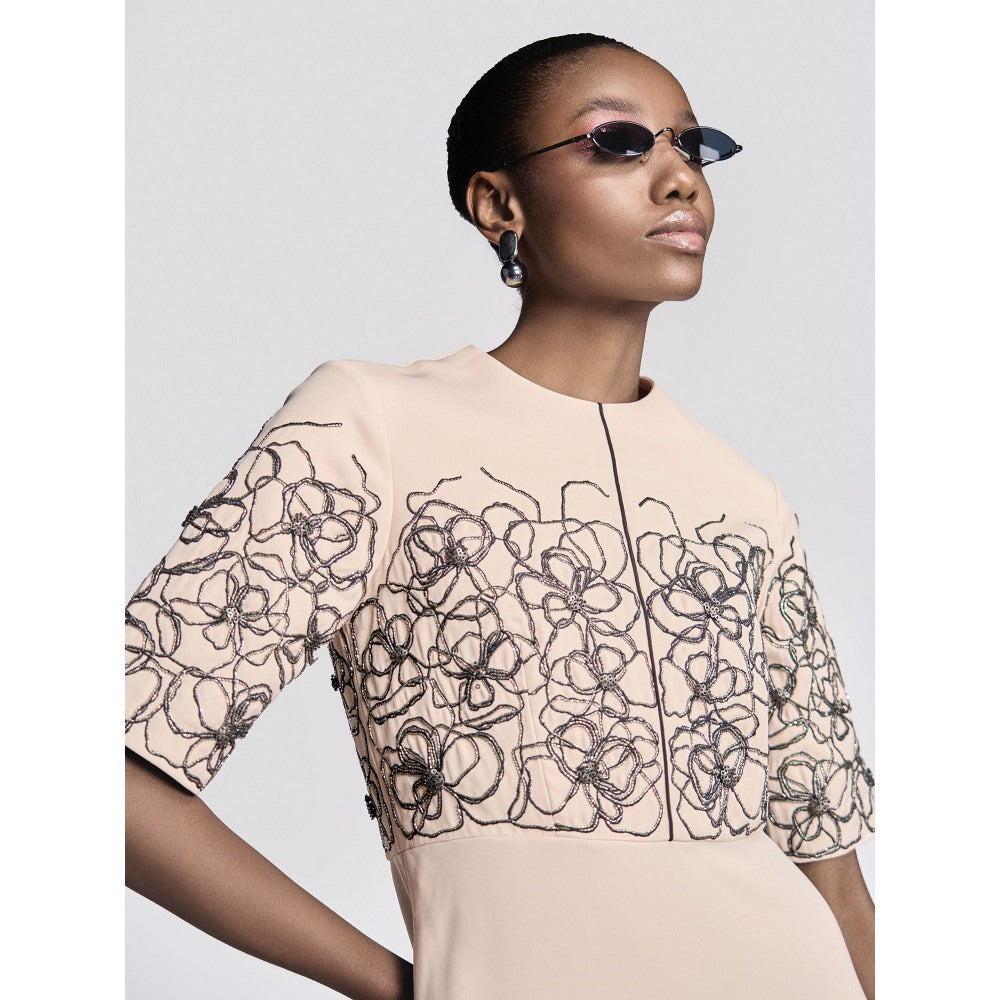 Shahin Mannan Abstract Roses Midi Dress