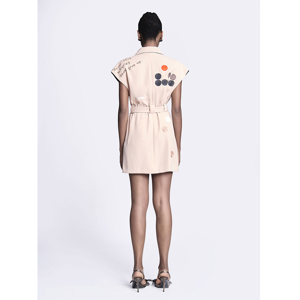 Shahin Mannan Telephone And Circles Robe Dress With Belt (Set of 2)