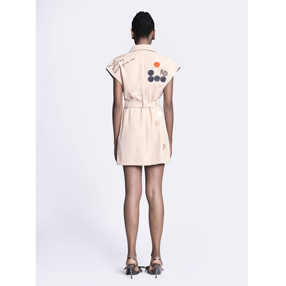 Shahin Mannan Telephone And Circles Robe Dress With Belt (Set of 2)
