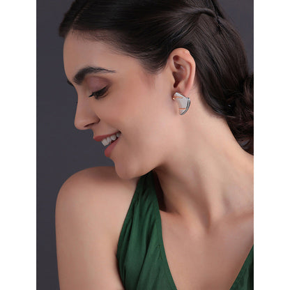Shaze Gold Rhodium-Plated Cubic Zirconia Newfangled Stud Earrings for Women