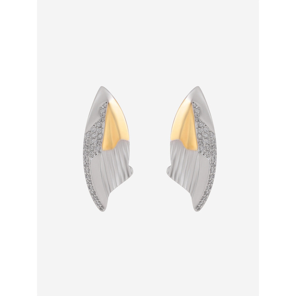 Shaze Gold Rhodium-Plated Cubic Zirconia Corollary Stud for Women